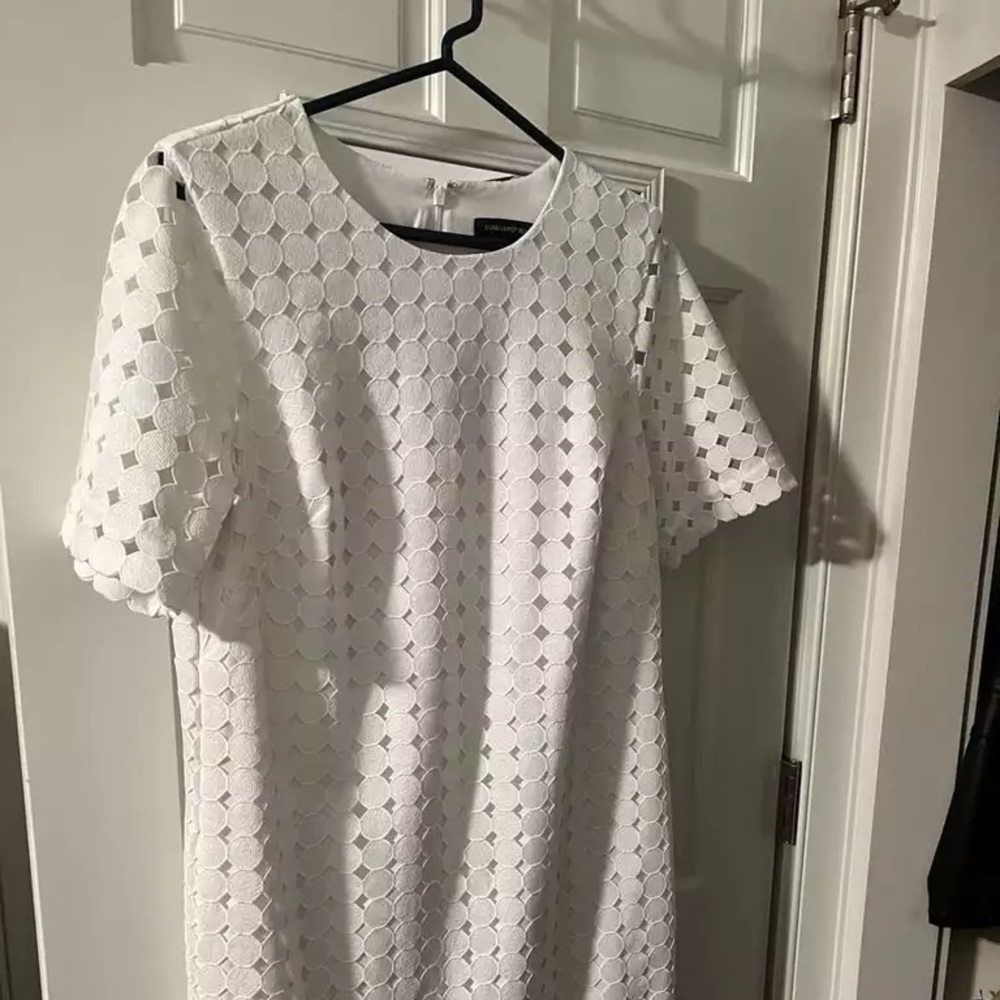 White Eyelet Banana Republic Dress